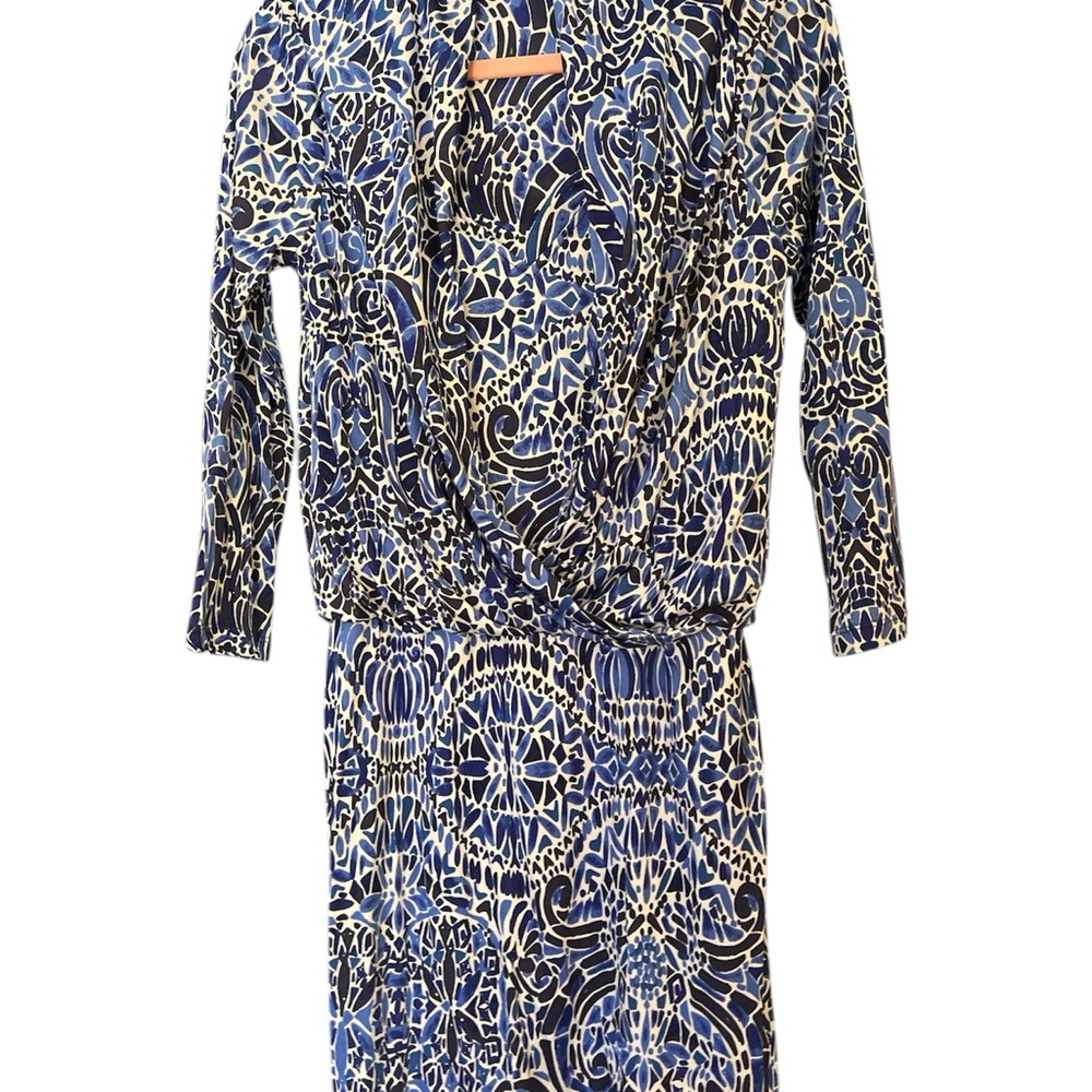 Lilly Pulitzer Blue and White Patterned Dress